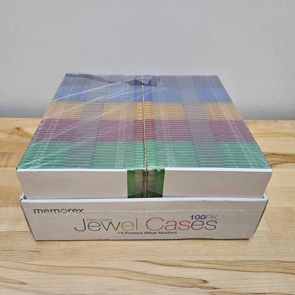 Memorex Jewel Cases 100 Pack Multi Color Slim CD Factory Sealed - Picture 2 of 6